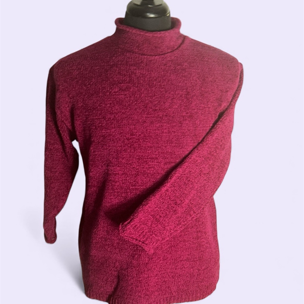Diane Von Furstenberg Burgundy Stand-Up Collar Sweater